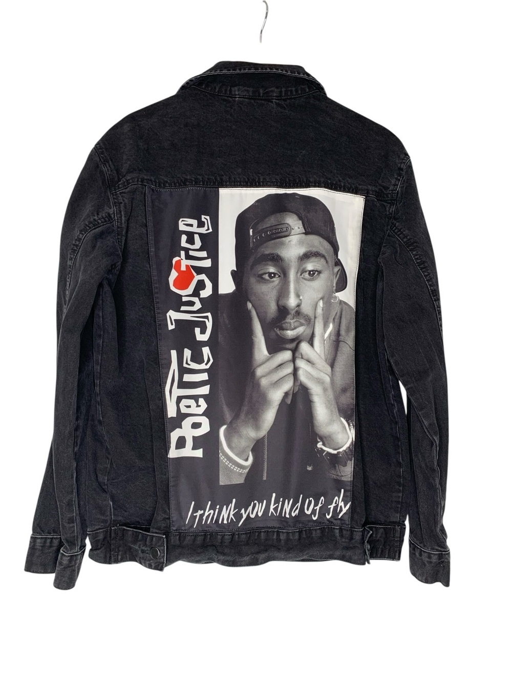 Chemistry Black Denim Tupac Skakur Poetic Justice Denim Jacket size Large